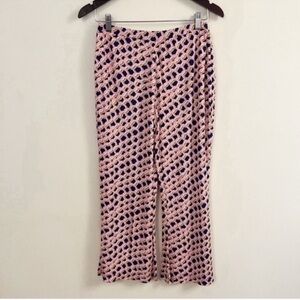 Diane Von Furstenberg DVF Brooklyn Matte Jersey Pants Pink/Navy Geometric Small